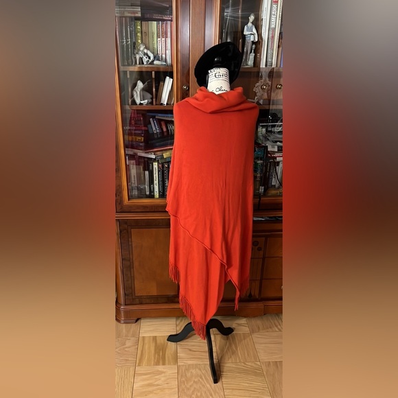 Garnet Hill Cashmere Poncho w Fringe XL - Picture 3 of 7